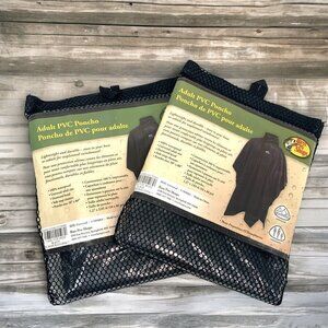 Bass Pro Shops Adult PVC Poncho Set of Two Black One Size Fits All NWT